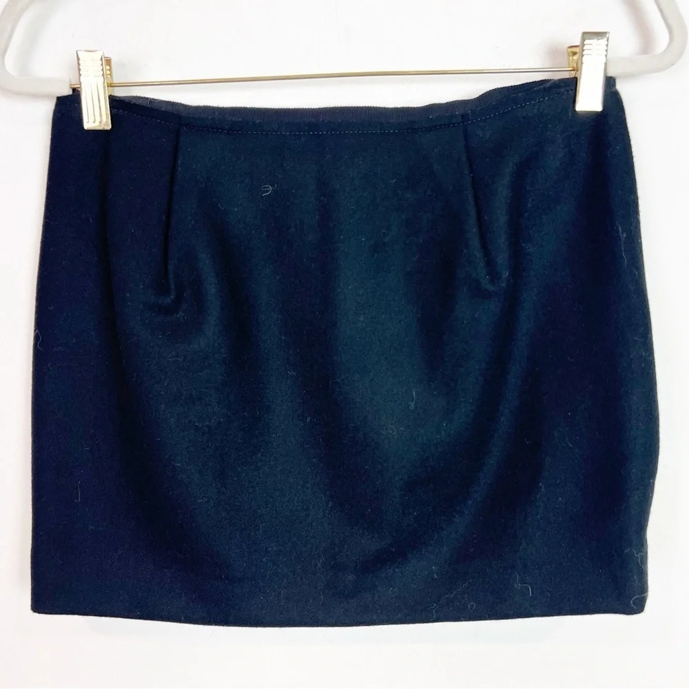 J. CREW BLACK WOOL MINI SKIRT WOMENS SZ 0